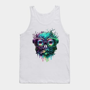 Psychedelic, melting Head Monster Tank Top